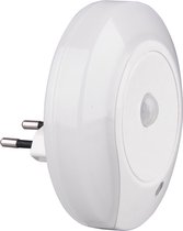 Stekkerlamp Lamp - Stekkerspot - Nitron Mirloni - 0.6W - Warm Wit 3000K - Rond - Mat Wit - Kunststof