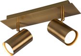 LED Plafondspot - Nitron Monla - GU10 Fitting - 2-lichts - Rond - Antiek Koper - Aluminium