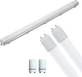 LED TL Armatuur met T8 Buis Incl. Starter - Luxino Housing Pro - 120cm Dubbel - 32W - Helder/Koud Wit 6400K - Waterdicht IP65