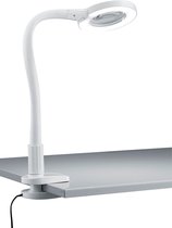LED Klemlamp - Nitron Lumpa - 5W - Warm Wit 3500K - Vergrootglas - Glans Wit - Kunststof