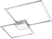 LED Plafondlamp - Nitron Hydro - 28W - Warm Wit 3000K - Dimbaar - Rechthoek - Mat Nikkel - Aluminium
