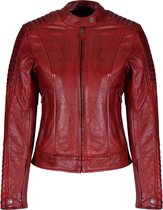 Motogirl Valerie leder dames motorjack - leren motorjas voor vrouwen - Rood - Maat XL