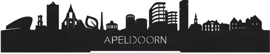 Standing Skyline Apeldoorn Zwart hout - 60 cm - Woondecoratie design - Decoratie om neer te zetten en om op te hangen - Meer steden beschikbaar - Cadeau voor hem - Cadeau voor haar - Jubileum - Verjaardag - Housewarming - Interieur - WoodWideCities