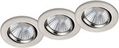 LED Spot 3 Pack - Inbouwspot - Nitron Paniro - Rond 5W - Dimbaar - Warm Wit 3000K - Mat Nikkel - Aluminium - Ø80mm