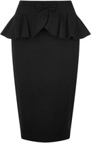 Collectif Pepper Peplum 50's Pencil Rok Zwart