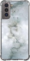 Stevige Telefoonhoesje Samsung Galaxy S21 Telefoon Hoesje met doorzichtige rand Painting Grey
