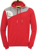 Kempa Core 2.0 Hoody Kind Rood-Donker Grijs Melange Maat 152