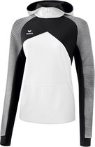 Erima Premium One 2.0 Sweatshirt met Capuchon Dames Wit-Zwart-Wit Maat 36