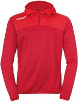 Kempa Emotion 2.0 Hoody met 1-4 Rits Chili Rood-Rood Maat S