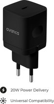 Avanca Boost 20W USB-C PD Oplader - Power Delivery – Snellader iPhone – Snellader Samsung – Zwart