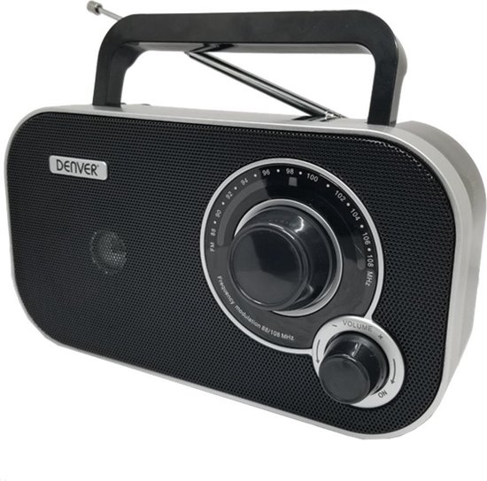 Denver FM Radio Retro - Werkt op batterij of netstroom - Keukenradio - Draagbare radio - AM, FM - TR51 - Zwart