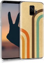 kwmobile telefoonhoesje voor Samsung Galaxy S9 - Hoesje voor smartphone in oranje / bruin / beige - Retro Strepen design