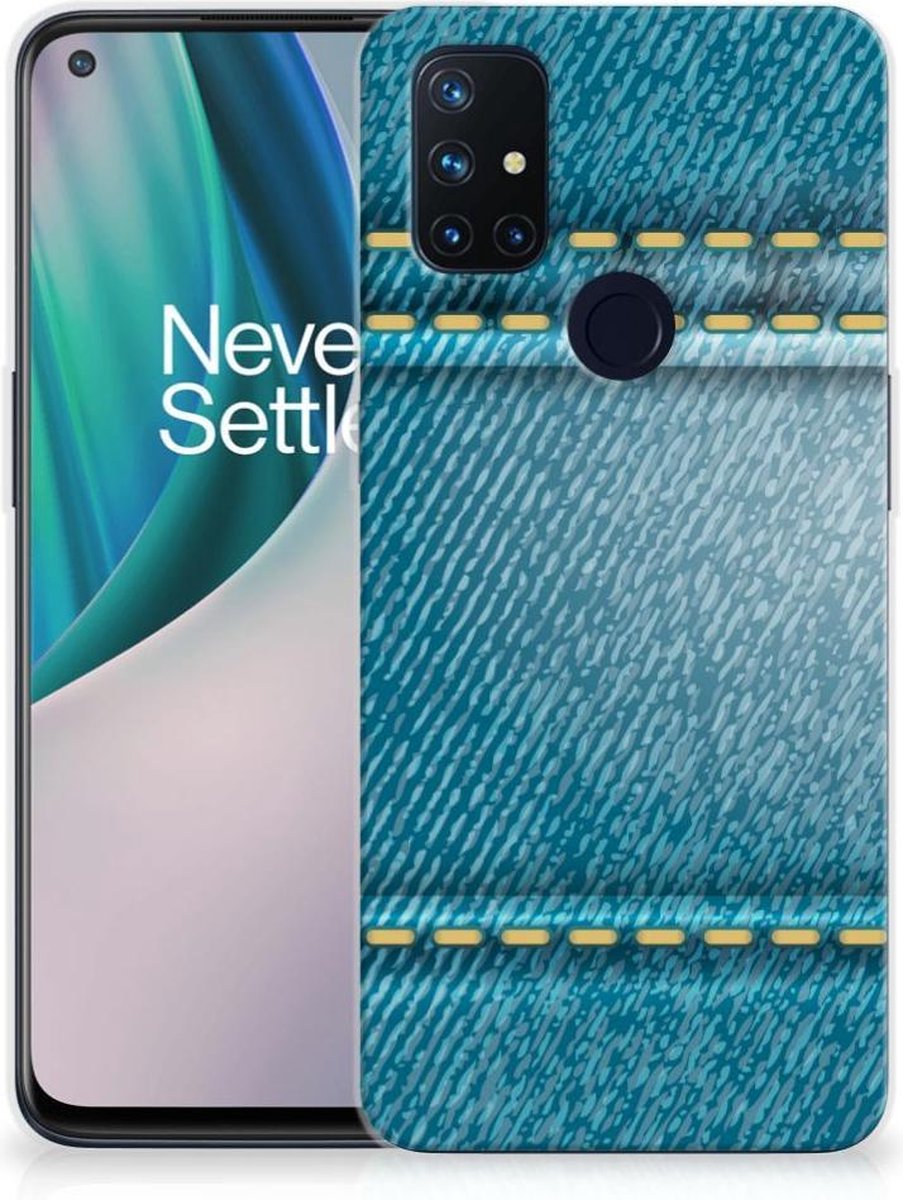 Back Cover voor OnePlus Nord N10 5G Silicone Back Cover Jeans