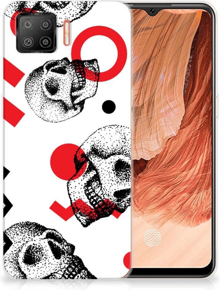 Silicone Back Case OPPO A73 4G Skull Red