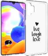 iMoshion Design voor de Samsung Galaxy A32 (5G) hoesje - Live Laugh Love - Zwart