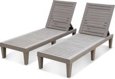sweeek - Set van 2 verstelbare ligstoelen pia - kunststof