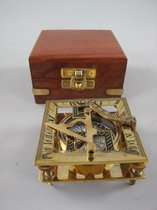 Kompas - Nautisch Messing - Houten kistje - 4 cm hoog