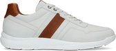 No Stress - Heren - Off white leren sneakers met cognac details - Maat 45