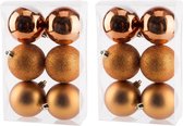 36x stuks kerstballen oranje 8 cm kunststof mat/glans/glitter - Onbreekbare plastic kerstballen - Kerstversiering