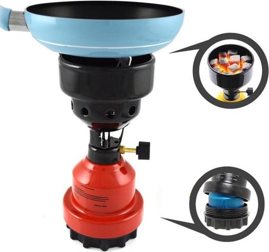Camping - kookpit/kookstel - gas/houtskoolaansteker - zwart - 670 gram van Obelink — afbeelding 2