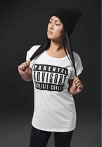 Urban Classics Dames Tshirt -M- Parental Advisory Wit