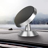 Apple iPhone 4s Autohouder - Magneet - Rond - Telefoonhouder - Telefoon houder - 360 draaibaar -  telefoonhouder - Zilver - LuxeBass