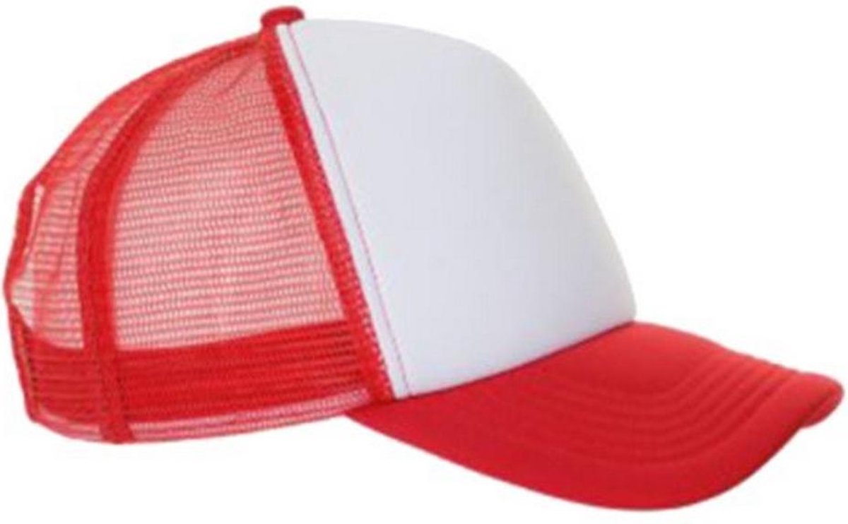 SOLS Unisex Bubble Contrastcap (Wit/rood)