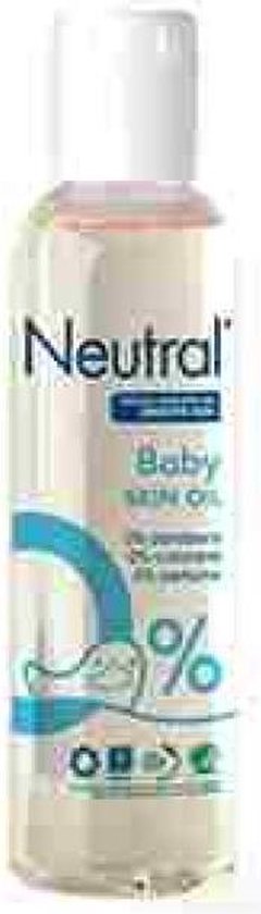 Flesje Neutral Baby Skin Oil op witte achtergrond.