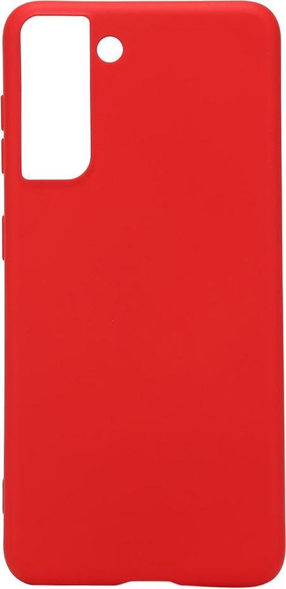 Shop4 - Samsung Galaxy S21 Hoesje - Zachte Back Case Mat Rood