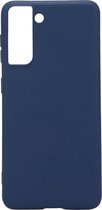 Shop4 - Samsung Galaxy S21 Hoesje - Zachte Back Case Mat Blauw