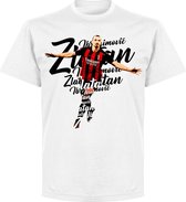 Ibrahimovic Milan Script T-Shirt - Wit - 3XL