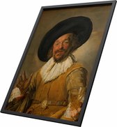 Poster in lijst - De vrolijke drinker | Oude Meester - 80x120cm