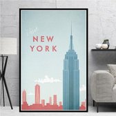 New York Minimalist Poster - 21x30cm Canvas - Multi-color