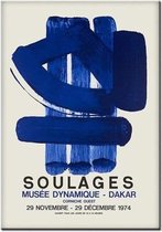 Pierre Soulages Exhibition Poster - 13x18cm Canvas - Multi-color