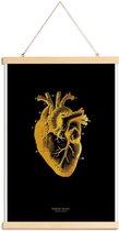 JUNIQE - Posterhanger Human Heart gouden -40x60 /Goud & Zwart
