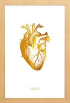 JUNIQE - Poster in houten lijst Human Heart gouden -20x30 /Goud & Wit