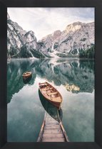 JUNIQE - Poster in houten lijst Dolomites -40x60 /Blauw & Groen