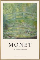 JUNIQE - Poster met kunststof lijst Monet - The Water-Lily Pond -30x45