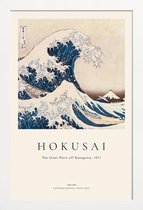 JUNIQE - Poster met houten lijst Hokusai - The Great Wave off Kanagawa