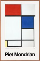JUNIQE - Poster met kunststof lijst Mondrian - Composition II, with