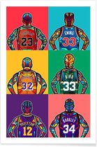 JUNIQE - Poster NBA-legendes pop art -60x90 /Kleurrijk