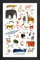 JUNIQE - Poster in houten lijst Animal Friends II -60x90 /Kleurrijk