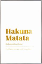 JUNIQE - Poster met kunststof lijst Hakuna Matata gouden -40x60 /Goud