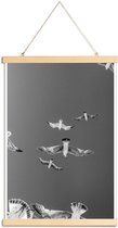 JUNIQE - Posterhanger Soaring Birds -60x90 /Grijs & Wit