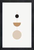 JUNIQE - Poster in houten lijst Pendulum -20x30 /Bruin & Ivoor