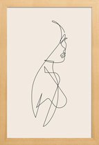 JUNIQE - Poster in houten lijst Femme I -60x90 /Ivoor & Zwart