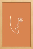JUNIQE - Poster in houten lijst Perspective -20x30 /Bruin & Oranje