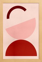 JUNIQE - Poster in houten lijst Half Moon -60x90 /Roze
