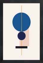 JUNIQE - Poster met houten lijst Equilibrium gouden -30x45 /Blauw &