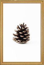 JUNIQE - Poster met houten lijst Pinecone N1 -30x45 /Bruin & Wit